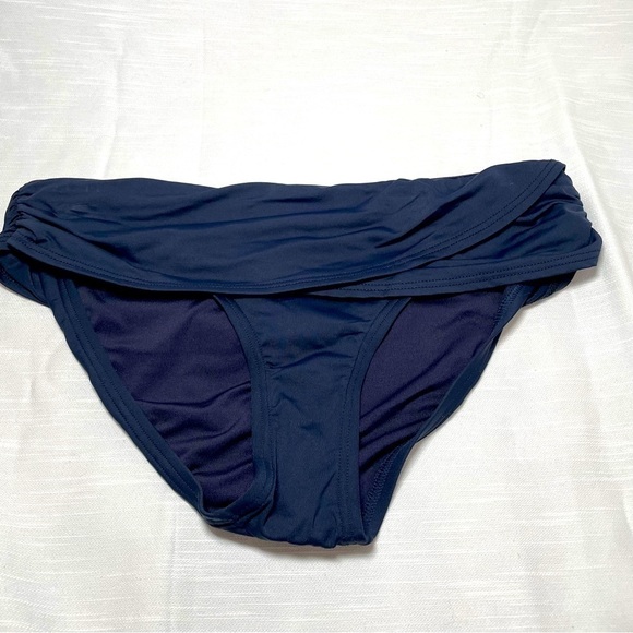 Vince Camuto Women’s Draped High Waisted Bikini Bottom Navy Blue Size S/P - Picture 1 of 6